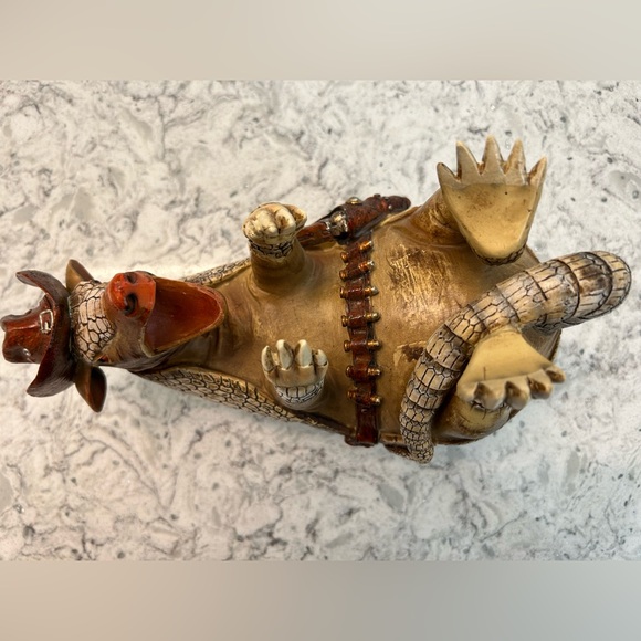 Texas Armadillo wine champagne bottle holder rustic country western - Picture 2 of 5